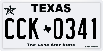 TX license plate CCK0341