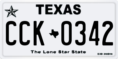 TX license plate CCK0342