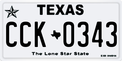 TX license plate CCK0343