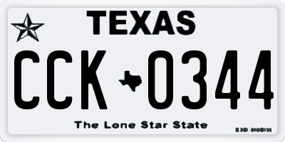TX license plate CCK0344