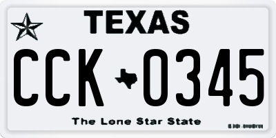 TX license plate CCK0345