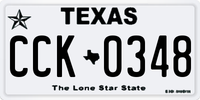TX license plate CCK0348