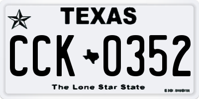 TX license plate CCK0352