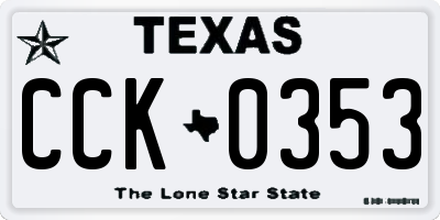 TX license plate CCK0353