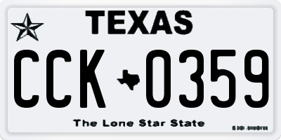 TX license plate CCK0359