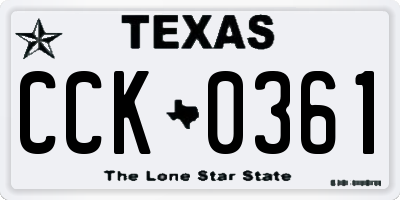 TX license plate CCK0361
