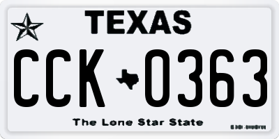 TX license plate CCK0363
