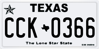 TX license plate CCK0366