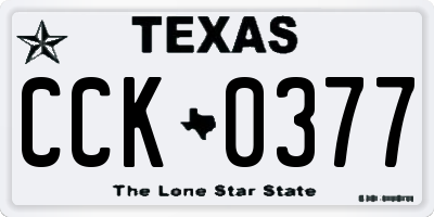 TX license plate CCK0377