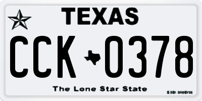 TX license plate CCK0378