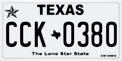 TX license plate CCK0380