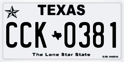 TX license plate CCK0381