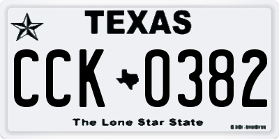 TX license plate CCK0382