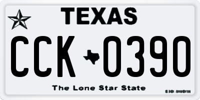 TX license plate CCK0390