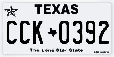 TX license plate CCK0392
