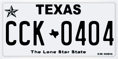 TX license plate CCK0404