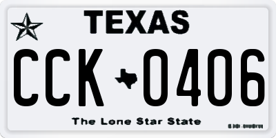 TX license plate CCK0406