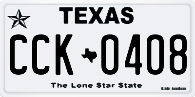 TX license plate CCK0408