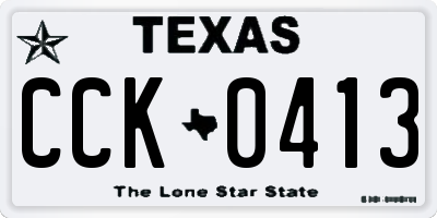 TX license plate CCK0413