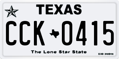 TX license plate CCK0415