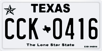 TX license plate CCK0416