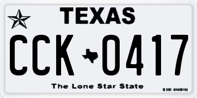 TX license plate CCK0417
