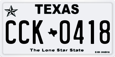 TX license plate CCK0418