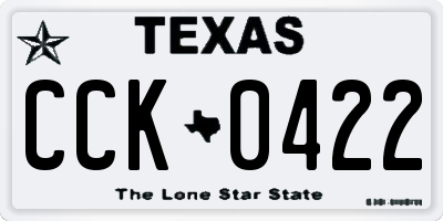 TX license plate CCK0422