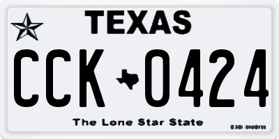 TX license plate CCK0424