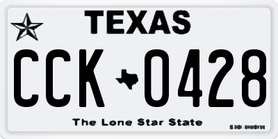 TX license plate CCK0428