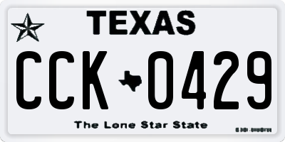 TX license plate CCK0429