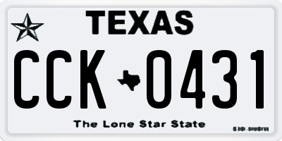 TX license plate CCK0431