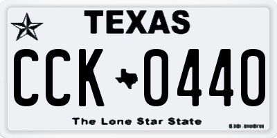 TX license plate CCK0440