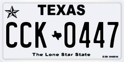 TX license plate CCK0447