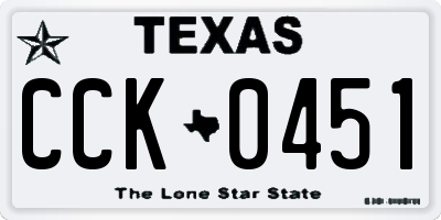 TX license plate CCK0451