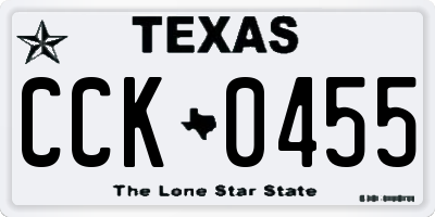 TX license plate CCK0455