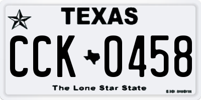 TX license plate CCK0458