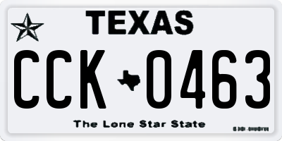 TX license plate CCK0463