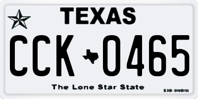 TX license plate CCK0465