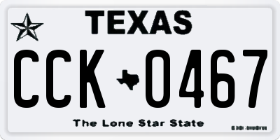 TX license plate CCK0467