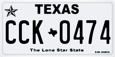 TX license plate CCK0474