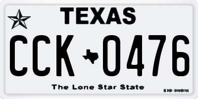 TX license plate CCK0476