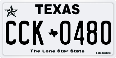TX license plate CCK0480