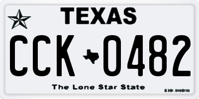 TX license plate CCK0482