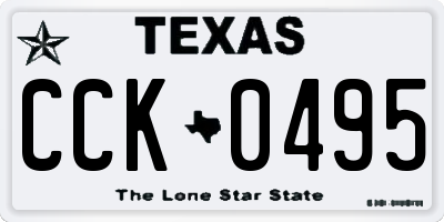 TX license plate CCK0495