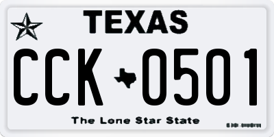 TX license plate CCK0501