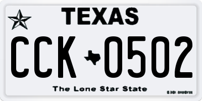 TX license plate CCK0502