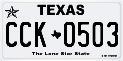 TX license plate CCK0503