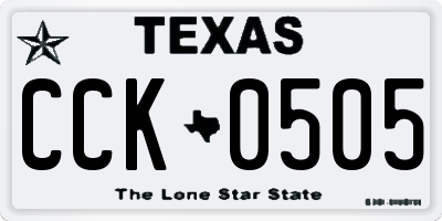 TX license plate CCK0505