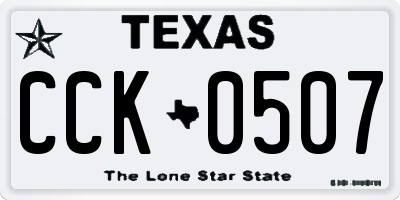 TX license plate CCK0507